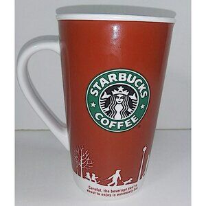 Starbucks Coffee Mug 6in Christmas 2006 Winter Holiday in the Park 16oz Red
